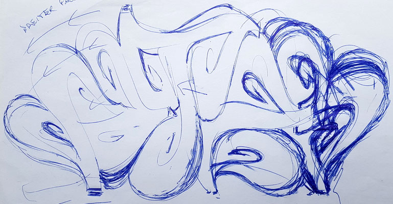 PAT23 - Kugelschreiber Sketch Graffiti Kunst Leipzig