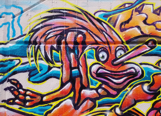 PAT23 "Pinocchio" Character - Freestyle Graffiti Kunst Leipzig 2021