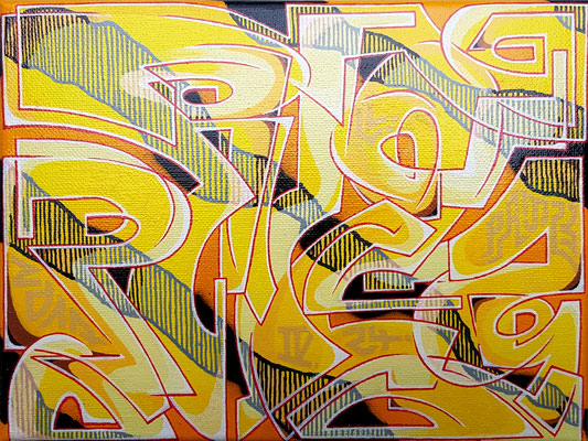 PAT23 Leinwand 24x18 - Graffiti Kunst Leipzig