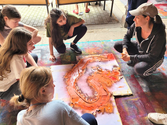 Leinwand-Graffiti Workshop Leipzig Kepler Schule - PAT23 & Fraencisart