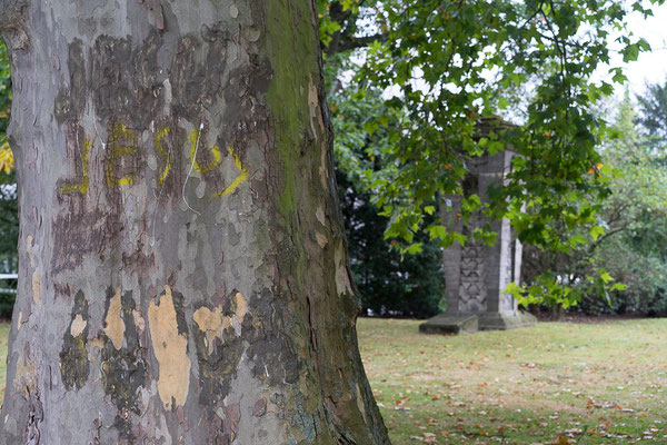 Jesus-Graffiti am Train-Denkmal