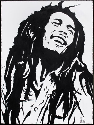 BOB MARLEY Nr.3; 80x60 cm; Gesso auf Leinen (NICHT ERHÄLTLICH) 