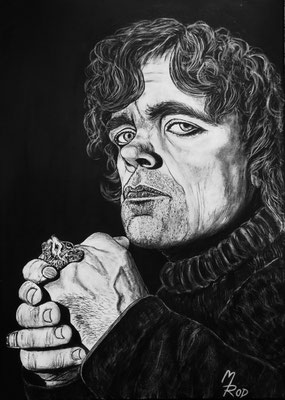 PETER DINKLAGE Nr.1 ("Game of Thrones"); 70x50 cm; Gesso auf Leinen mit Schlussfirnis seidenmatt; Preis € 300,-