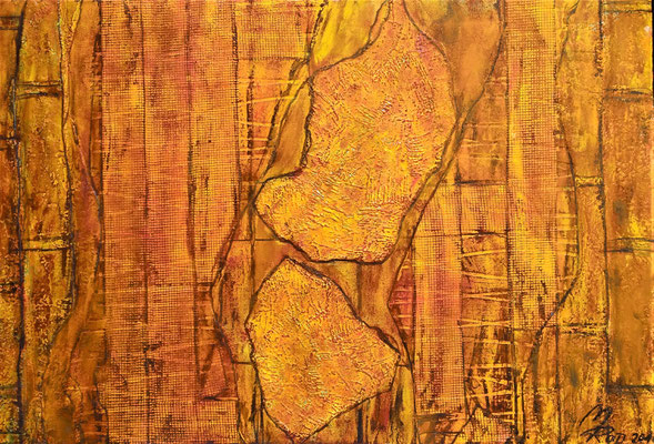 SOUL SEGMENTS; 50x70 cm; Acryl auf Tapete; Preis € 400,-