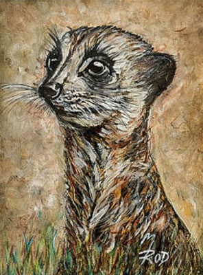 ERDMÄNCHEN Nr.1, 40x30 cm, Acryl auf Aquarellpapier hinter Plexiglas inklusive Rahmen, Preis € 200,-