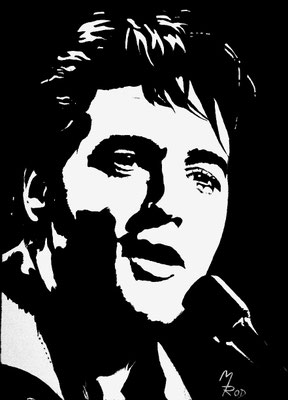 ELVIS PRESLEY Nr.3; 70x50 cm; Gesso auf Leinen (NICHT ERHÄLTLICH) 