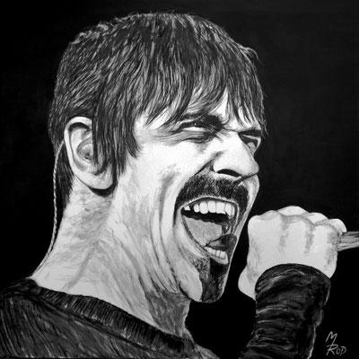 ANTHONY KIEDIS Nr.2; 60x60 cm; Gesso auf Leinen (NICHT ERHÄLTLICH) 