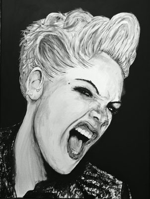 PINK Nr.1; 80x60 cm; Gesso auf Leinen mit Schlussfirnis matt; Preis € 350,-