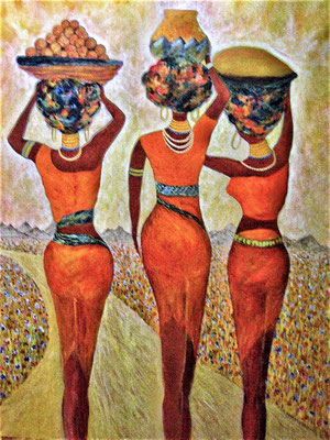 AFRICAN WOMEN; 80x60 cm; Öl auf Leinen (Original nicht mehr erhältlich)