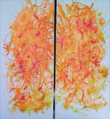 HUMANIMAL; Double image (jedes Bild 58x25 cm); Acryl auf Leinen; Preis € 300,-