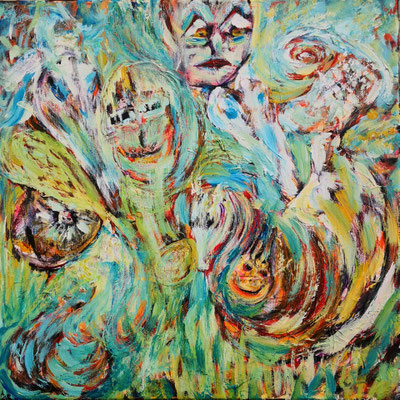 DER TRAUM 2; 40x40 cm; Öl/Acryl auf Leinen; Preis € 200,-