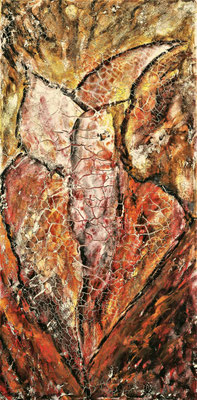 AMORPHOUS I; 80x40 cm; Mixed Media auf Leinen; Preis € 300,-