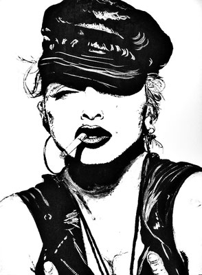 (noch nicht fertiggestellt) - MADONNA Nr.1; 80x60 cm; Gesso auf Leinen mit Schlussfirnis matt; Preis € 500,-