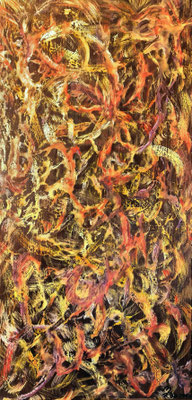 MICROBEMAN, 80x40 cm, Acryl auf Leinen, Preis € 300,-