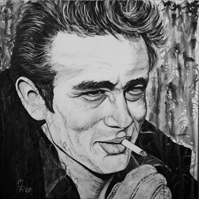 JAMES DEAN Nr.4; 60x60 cm; Gesso auf Leinen mit Schlussfirnis seidenmatt; Preis € 400,-