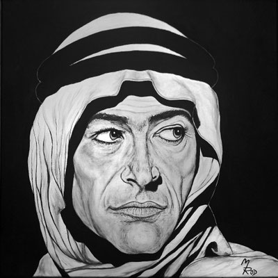 PETER O'TOOLE Nr.1 ("Lawrence von Arabien"); 60x60 cm; Gesso auf Leinen (NICHT ERHÄLTLICH) 