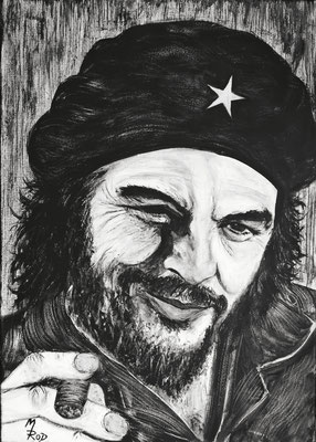 CHE GUEVARA Nr.7; 70x50 cm; Ghesso auf Leinen; € 260,- 