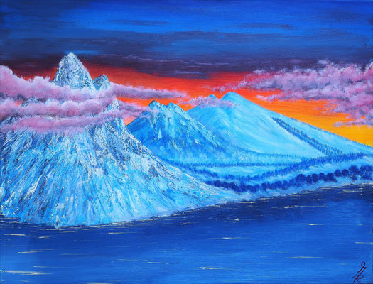 GOLDLAND; 60x80 cm; Öl auf Leinen mit Schlussfirnis seidenmatt; Preis € 400,-