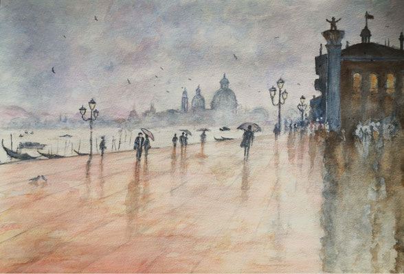 VENEDIG Nr.1; 30x40 cm; Aquarell mit Rahmen (Original nicht mehr erhältlich) 
