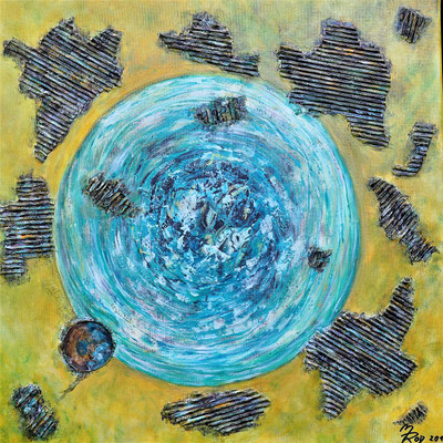 GENESIS; 60x60 cm; Mixed Media auf Leinen; Preis € 350,-