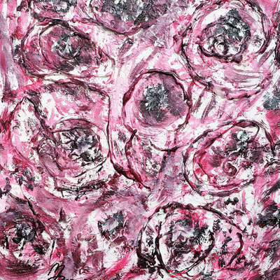 DRALLBALL; 40x40 cm; Mixed Media auf Leinen; Preis € 250,-
