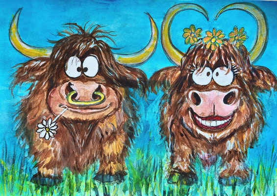 ROMEO & JULIA Nr.20, 21x30 cm, Acryl auf Aquarellpapier hinter Plexiglas inklusive Rahmen, Preis € 120,- 