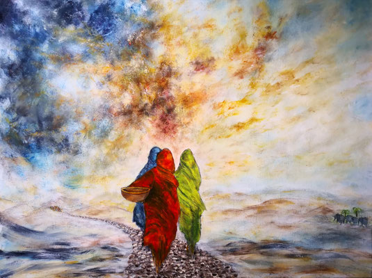 BEDUINEN; 60x80 cm; Acryl auf Leinen (Original nicht mehr erhältlich) 