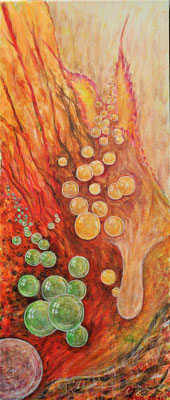 BUTTERFLY PEARLS; 58x25 cm; Acryl auf Leinen; Preis € 200,-