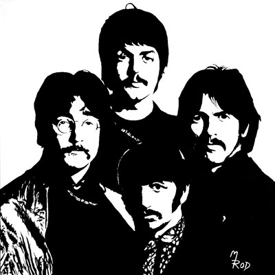 THE BEATLES Nr.3; 60x60 cm; Ghesso auf Leinen (Original nicht mehr erhältlich) 