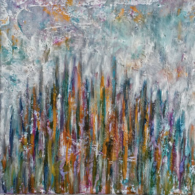SKYLINE; 40x40 cm; Acryl auf Leinen; Preis € 200,-
