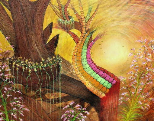 EVOLUTION; 80x100 cm; Acryl auf Leinen; Preis € 500,-