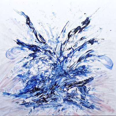BLUE TURTLE; 60x60 cm; Acryl auf Leinen; Preis € 250,-