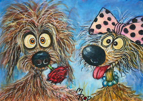 ROMEO & JULIA Nr.12, 21x30 cm, Acryl auf Aquarellpapier hinter Plexiglas inklusive Rahmen (NICHT ERHÄLTLICH) 