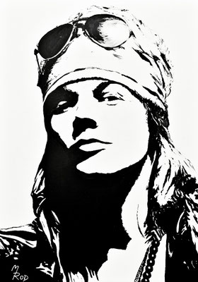 AXL ROSE Nr.1; 70x50 cm; Gesso auf Leinen (NICHT ERHÄLTLICH) 