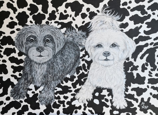 BELLA & LENI; 50x70 cm; Gesso auf Leinen (NICHT ERHÄLTLICH) 