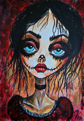 WEDNESDAY Nr.1, 30x21 cm, Acryl auf Aquarellpapier hinter Plexiglas inklusive Rahmen (NICHT ERHÄLTLICH) 
