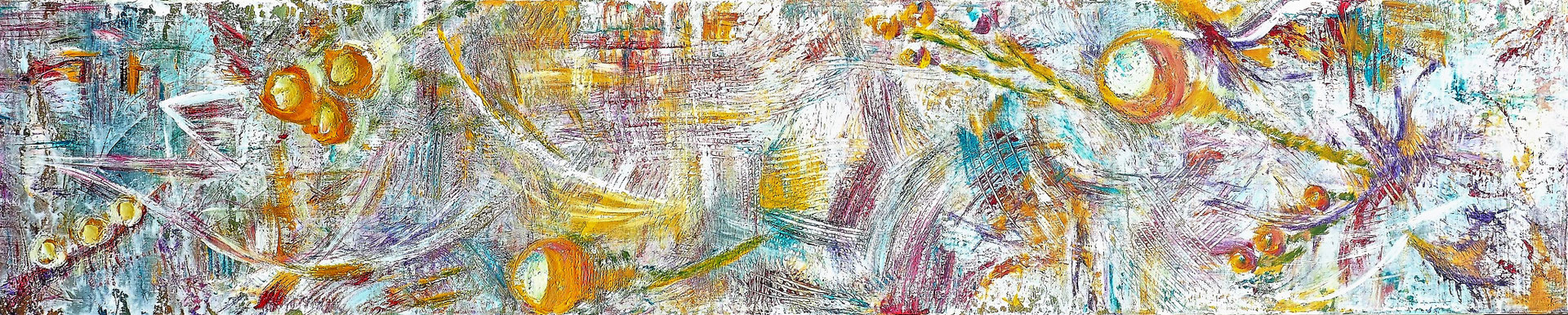 SCALLOPS; 30x150 cm; Acryl auf Leinen; Preis € 450,-