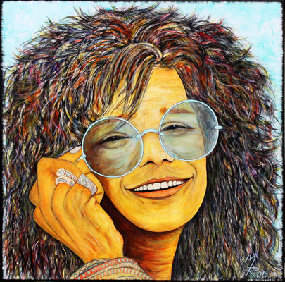 JANIS JOPLIN Nr.1, 80x80 cm, Acryl auf Leinen, Preis € 400,-