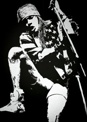 AXL ROSE Nr.3; 70x50 cm, Gesso auf Leinen mit Schlussfirnis matt (NICHT ERHÄLTLICH) 