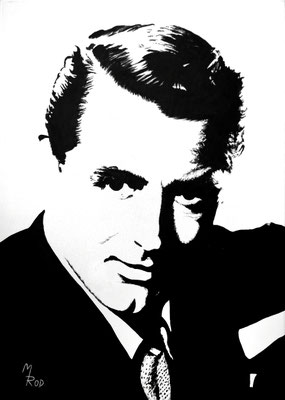 CARY GRANT Nr.1; 70x50 cm; Gesso auf Leinen mit Schlussfirnis seidenmatt; Preis € 300,-