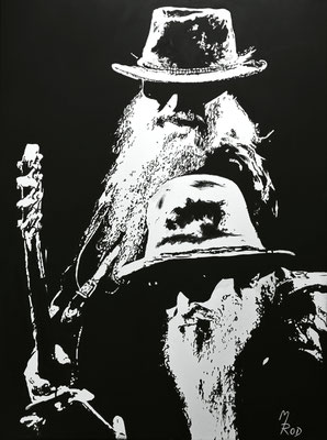 ZZ TOP Nr.1; 80x60 cm; Gesso auf Leinen mit Schlussfirnis matt; Preis € 500,-