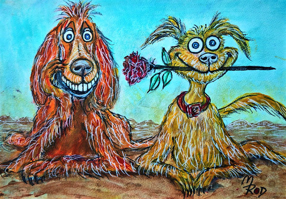 ROMEO & JULIA Nr.10, 21x30 cm, Acryl auf Aquarellpapier hinter Plexiglas inklusive Rahmen (NICHT ERHÄLTLICH) 