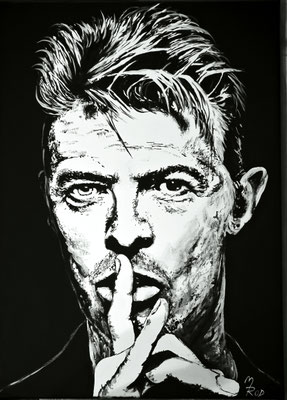 DAVID BOWIE Nr.4; 70x50 cm; Gesso auf Leinen mit Schlussfirnis matt; Preis € 300,-