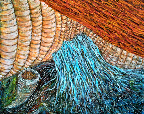 HORNGEBURT, 80x100 cm, Acryl auf Leinen, Preis € 350,-
