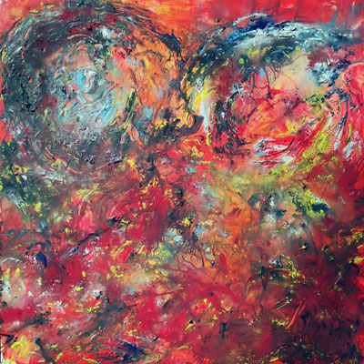 ABSTRAKTION Nr.1, 40x40 cm, Acryl auf Leinen, Preis € 150,-