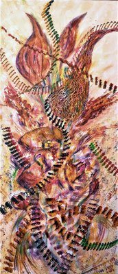 SPRING TRACKS; 58x25 cm; Acryl auf Leinen; Preis € 200,-