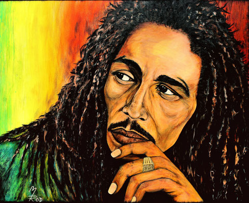 BOB MARLEY Nr. 2, 80x100 cm, Acryl auf Leinen, Preis € 450,-