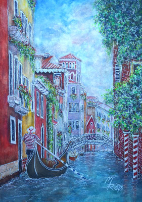 VENEDIG Nr.6; 52,5x42 cm; Aquarell mit Passepartout und Rahmen (Original nicht mehr erhältlich)
