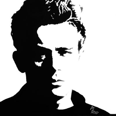 JAMES DEAN Nr.3; 60x60 cm; Gesso auf Leinen mit Schlussfirnis matt; Preis € 300,-