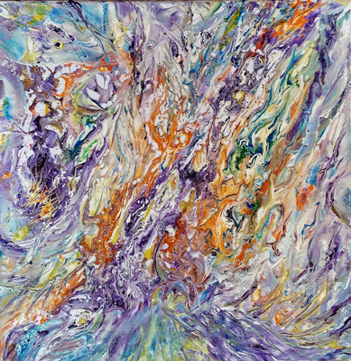 AQUA; 40x40 cm; Liquid Acryl auf Leinen; Preis € 200,-